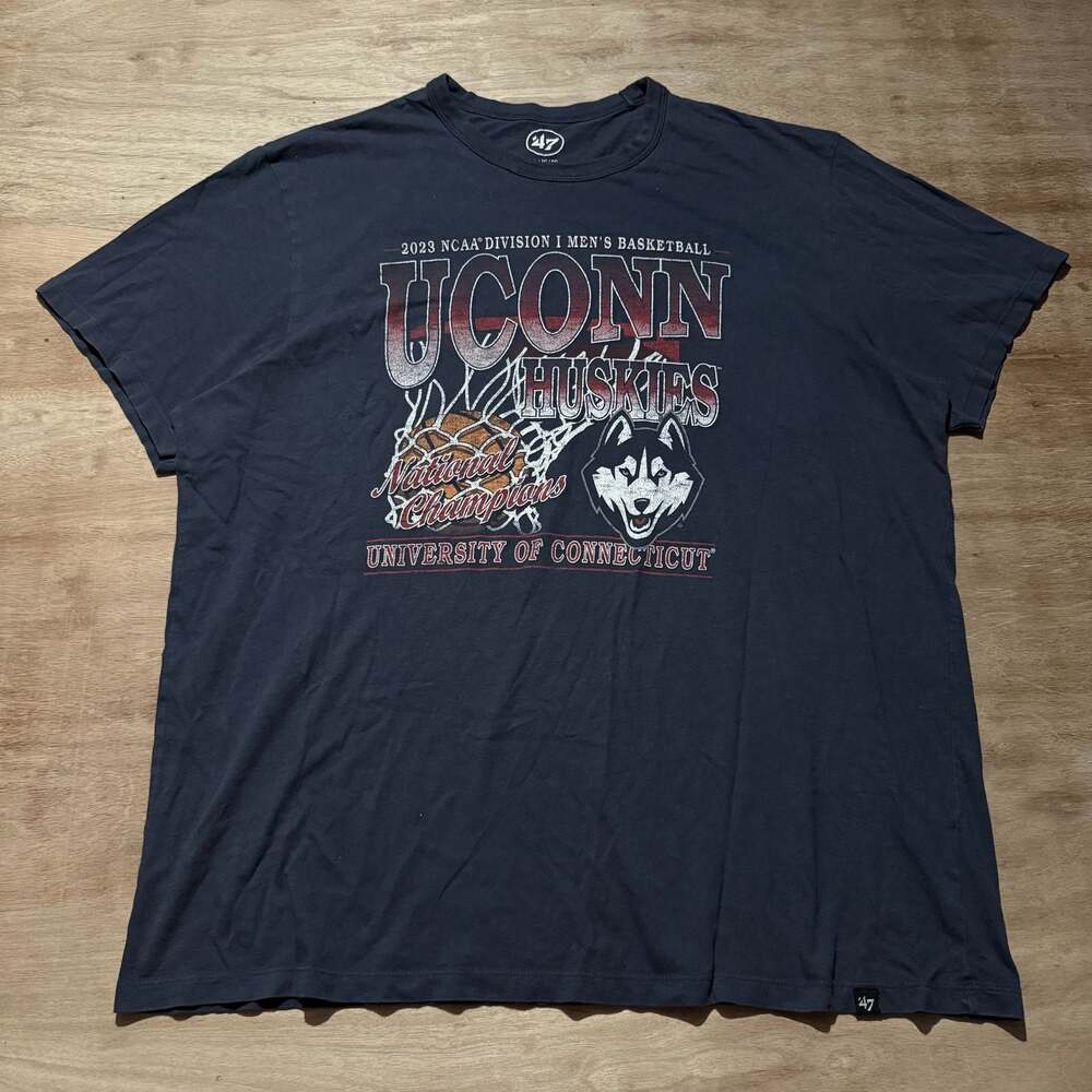 UConn Huskies 2023 NCAA Division I Men's Basketball National Champions Navy Tee